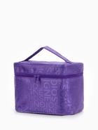 Косметичка-сундучок на молнии, на подкладке, с ручкой, зеркалом, с буквами, фиолетовая - Фото 3