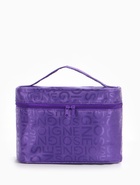 Косметичка-сундучок на молнии, на подкладке, с ручкой, зеркалом, с буквами, фиолетовая - Фото 2