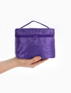 Косметичка-сундучок на молнии, на подкладке, с ручкой, зеркалом, с буквами, фиолетовая - Фото 5