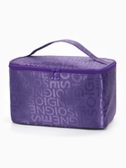 Косметичка-сундучок на молнии, на подкладке, с ручкой, зеркалом, с буквами, фиолетовая - Фото 5
