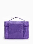 Косметичка-сундучок на молнии, на подкладке, с ручкой, зеркалом, с буквами, фиолетовая - Фото 6