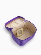 Косметичка-сундучок на молнии, на подкладке, с ручкой, зеркалом, с буквами, фиолетовая - Фото 7