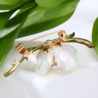 Брошь «Веточка весны», цветная в золоте - Фото 2