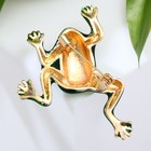 Брошь «Лягушка» скачущая, цвет зелёный в золоте - Фото 2