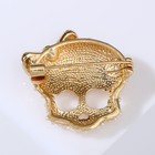 Брошь «Череп» с бантиком, цвет белый в золоте - Фото 2