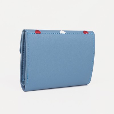Кошелёк на кнопке, цвет голубой