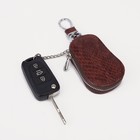 Ключница на молнии, 5 см, 1 карабин, цвет коричневый - фото 318922123