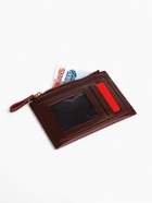 Картхолдер с монетницей на молнии, на 3 карты, с окошком, коньячный - Фото 3