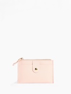 Картхолдер с монетницей на молнии, на 3 карты, с окошком, нежно-розовый - Фото 2