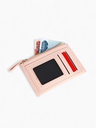 Картхолдер с монетницей на молнии, на 3 карты, с окошком, нежно-розовый - Фото 3