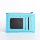 Картхолдер с монетницей на молнии, цвет голубой - Фото 3