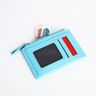 Картхолдер с монетницей на молнии, цвет голубой - Фото 5