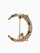 Брошь «Полумесяц» со звёздами, белая в золоте - Фото 2