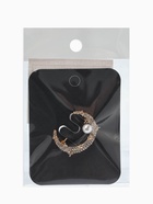 Брошь «Полумесяц» со звёздами, белая в золоте - Фото 6