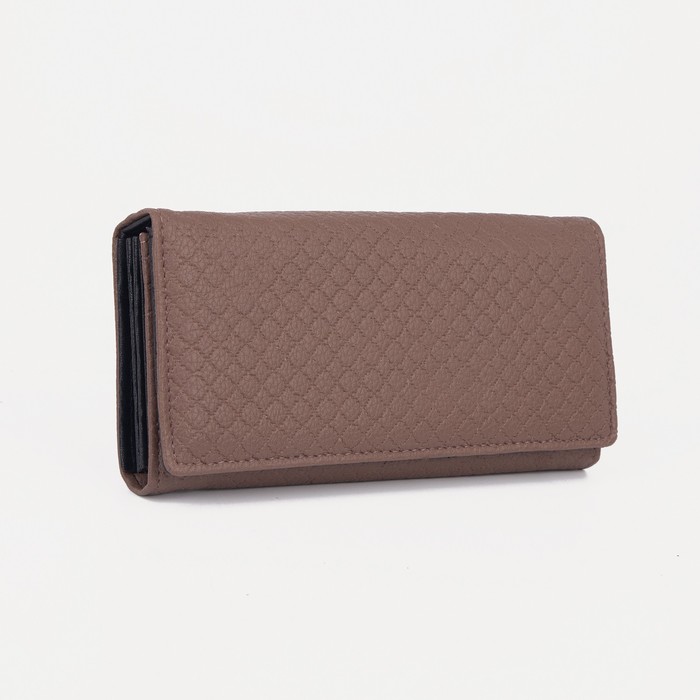 Кошелёк женский на магните, цвет коричневый - Фото 1