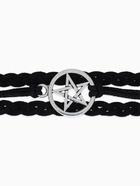 Браслет кожа «Пентаграмма» защита, цвет чёрный в серебре, L=17 см - Фото 2