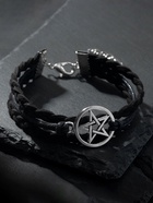 Браслет кожа «Пентаграмма» защита, цвет чёрный в серебре, L=17 см - Фото 8