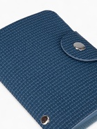 Визитница на кнопке, 24 карты, однотонная, синяя - Фото 3