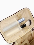 Косметичка-сундучок на молнии, на подкладке, с ручкой, зеркалом, с буквами, коричневая - Фото 4