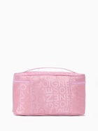 Косметичка-сундучок на молнии, на подкладке, с ручкой, зеркалом, с буквами, розовая - Фото 3