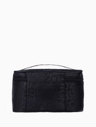 Косметичка-сундучок на молнии, на подкладке, с ручкой, зеркалом, с буквами, чёрная - Фото 3