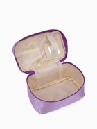 Косметичка-сундучок на молнии, на подкладке, с ручкой, зеркалом, с буквами, сиреневая - Фото 2