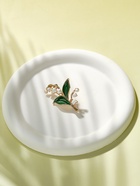 Брошь «Ландыши» две веточки, цвет бело-зелёный в золоте - Фото 3