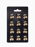 Брошь "Вишенки" наливные, цвет белый в жёлтом золоте (неделимая фас. 12шт, цена за шт) (12 шт) - фото 808789335