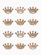 Брошь «Корона», радужная, цветная в жёлтом золоте - Фото 1