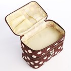 Косметичка дорожная на молнии с ручкой, с 2 отделами, с рисунком, коричневая - Фото 2