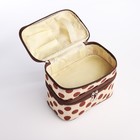 Косметичка дорожная на молнии с ручкой, с 2 отделами, с рисунком, бежевая - Фото 2