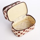 Косметичка дорожная на молнии с ручкой, с 2 отделами, с рисунком, бежевая - Фото 3