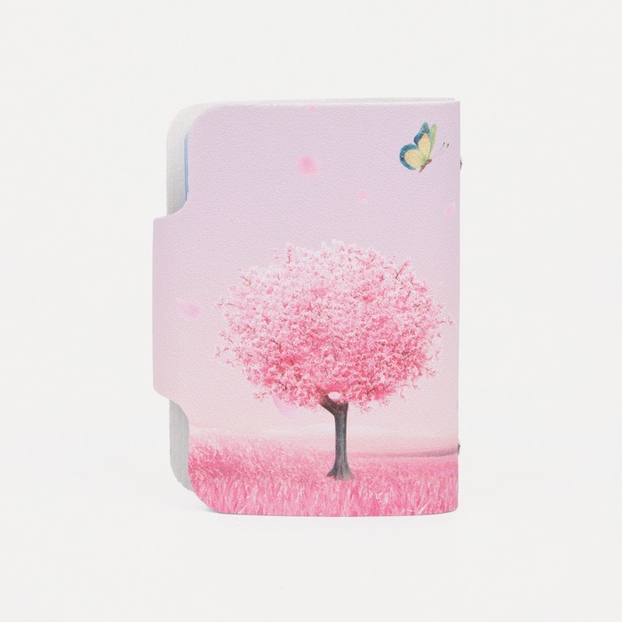 Визитница на кнопке, 24 карты, цвет розовый - фото 1907464281
