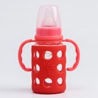 УЦЕНКА Бутылочка в силиконовом чехле, стекло, от 3 мес., 120 мл., цвет МИКС для девочки - Фото 6