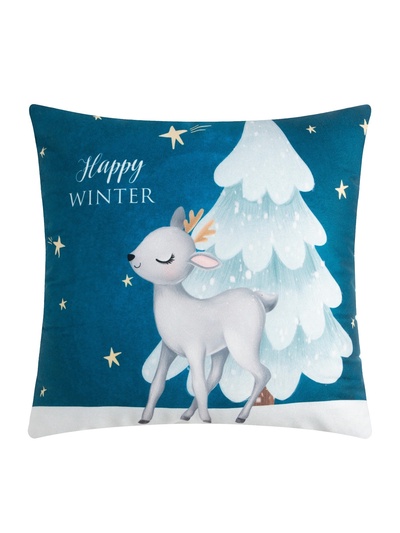 Подушка декоративная новогодняя «Этель. Happy winter», 40×40 см, велюр