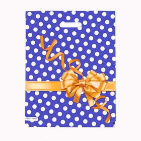 Пакет «Золотой бантик», полиэтиленовый, с вырубной ручкой, 38?47 см, 60 мкм (комплект 25 шт)