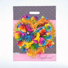 Пакет «Очарование», полиэтиленовый, с вырубной ручкой, 38?47 см, 60 мкм (комплект 25 шт)