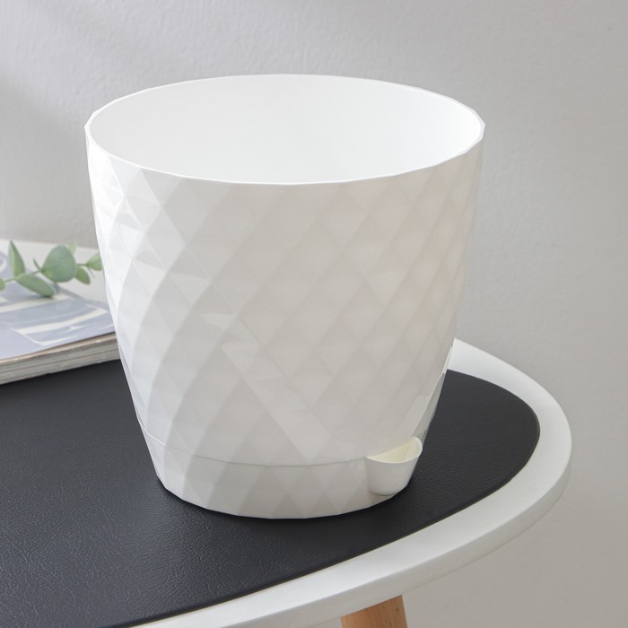 Горшок для цветов с прикорневым поливом «Румба», 3 л, белый - Фото 1