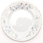 Тарелка мелкая 25 см, Rococo, декор «Голубые цветы, отводка золото» - фото 9798092