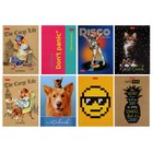 Блокнот А6, 48 листов, на скрепке, "Ассорти", бумажная обложка, ламинация, МИКС - фото 41945339