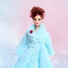 Кукла-модель «Инна» в шубе, цвет голубой - фото 4514023