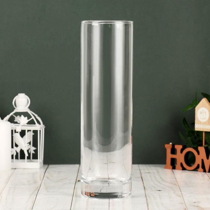 Ваза «Флора», d=7.5 см, h=26.5 см, (толщина стекла 2.2 мм), прозрачная - Фото 1