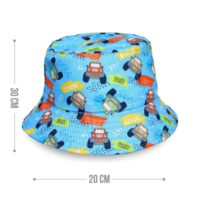 Панама детская для мальчика «Машинки», голубая, р-р 52-54