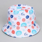 Панама детская для мальчика «Морской», цвет белый, р-р 52-54 - фото 26408034