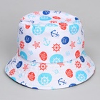 Панама детская для мальчика «Морской», цвет белый, р-р 52-54 - фото 26408035