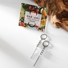 Серьги «Гематит» трио, кубики, цвет серебристый, 5,5см - Фото 2