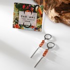 Серьги «Гематит» трио, кубики, цвет розовое золото в серебре, 5,5см - Фото 2