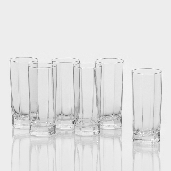 Набор высоких стеклянных стаканов Kosem, 260 мл, 6 шт - Фото 1