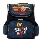 Ранец школьный Стандарт, 34 х 27 х 20 см, Attomex Lite Street Race, чёрный, синий 7625014 - фото 16183227