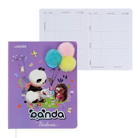 Дневник универсальный для 1-11 класса Panda, твёрдая обложка, искусственная кожа, тиснение фольгой, ляссе, 80 г/м2